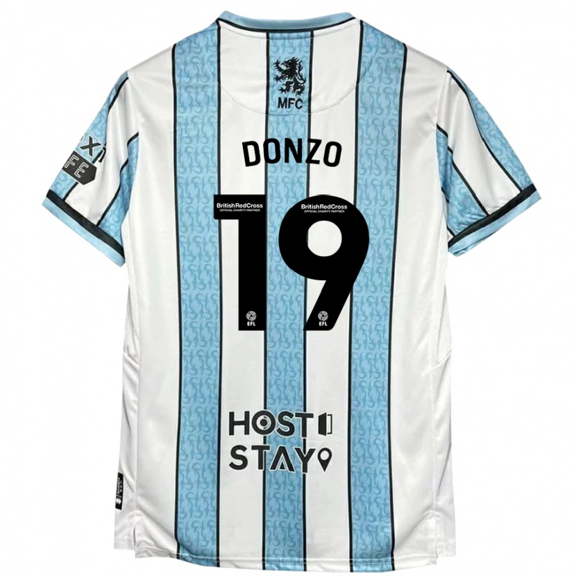 Danxen Mujer Camiseta Jolie Donzo #19 Blanco Azul 2ª Equipación 2024/25 La Camisa