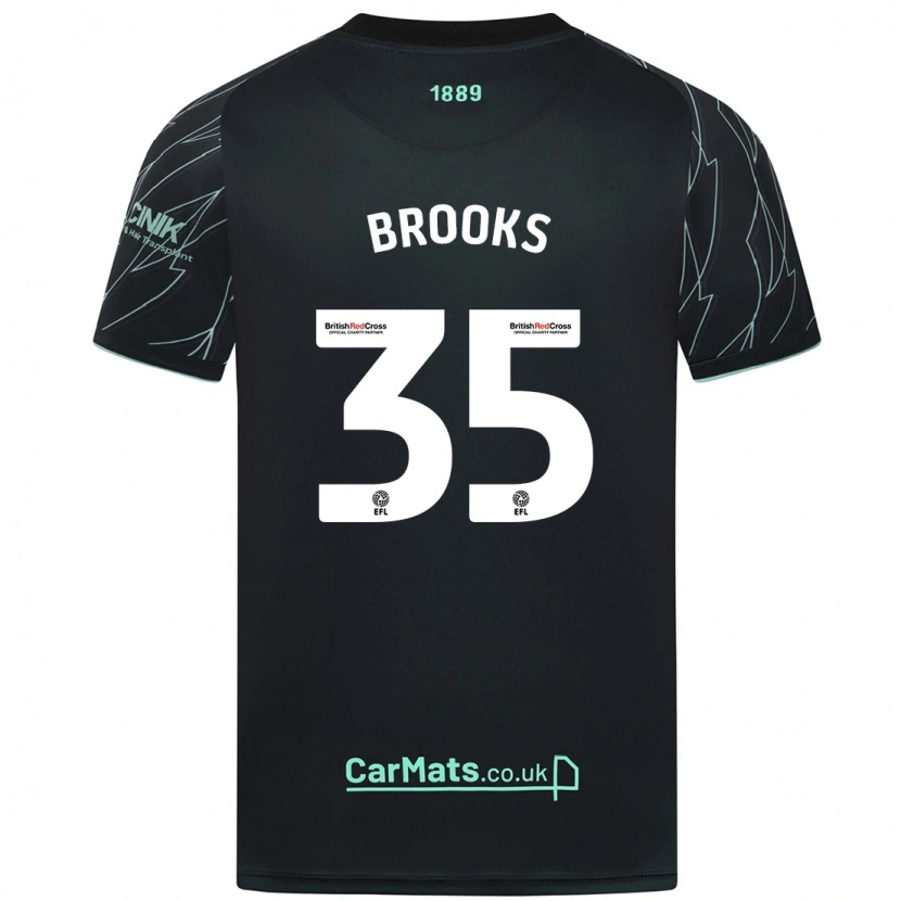 Danxen Mujer Camiseta Andre Brooks #35 Negro Verde 2ª Equipación 2024/25 La Camisa