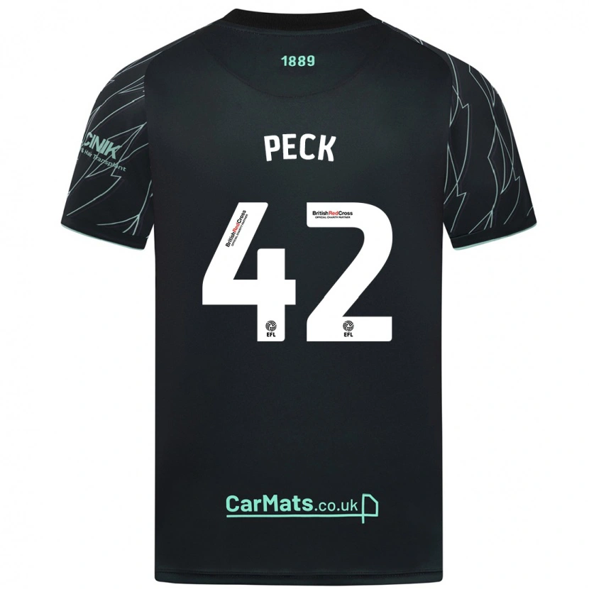 Danxen Mujer Camiseta Sydie Peck #42 Negro Verde 2ª Equipación 2024/25 La Camisa