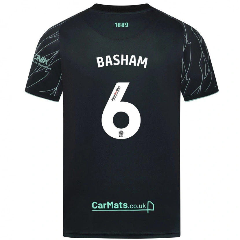 Danxen Mujer Camiseta Chris Basham #6 Negro Verde 2ª Equipación 2024/25 La Camisa