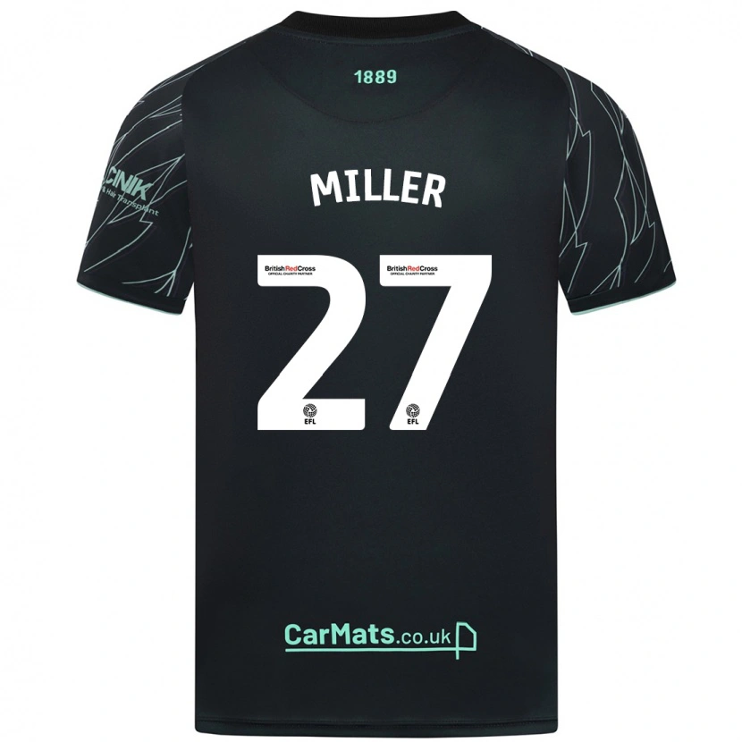 Danxen Mujer Camiseta Lara Miller #27 Negro Verde 2ª Equipación 2024/25 La Camisa