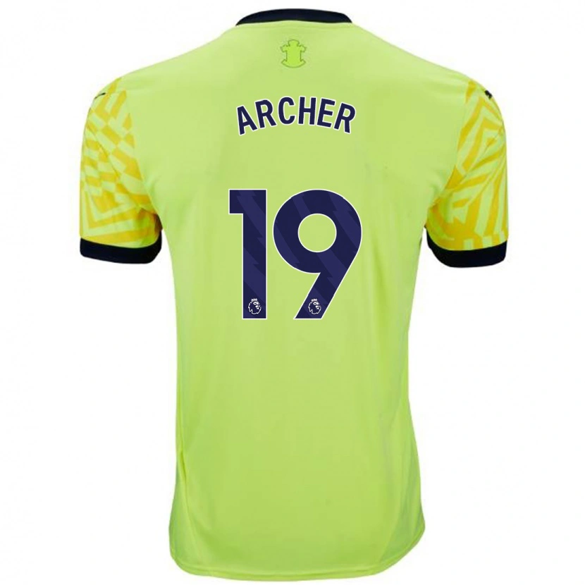 Danxen Mujer Camiseta Cameron Archer #19 Amarillo 2ª Equipación 2024/25 La Camisa