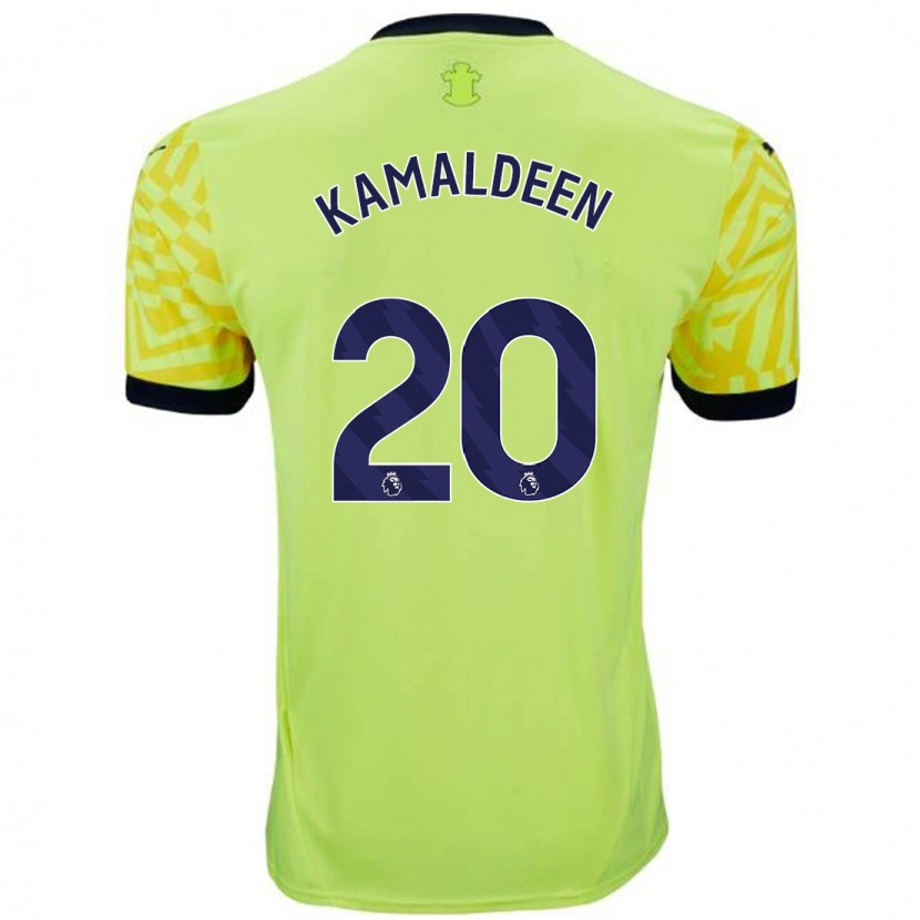 Danxen Mujer Camiseta Kamaldeen Sulemana #20 Amarillo 2ª Equipación 2024/25 La Camisa