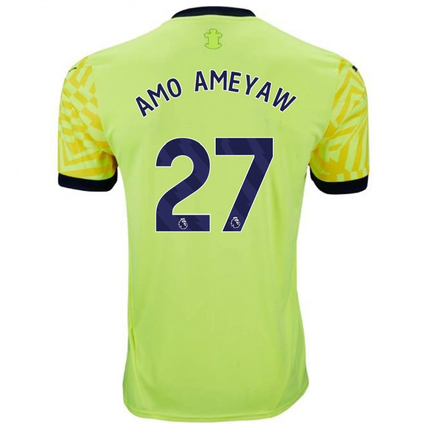 Danxen Mujer Camiseta Samuel Amo-Ameyaw #27 Amarillo 2ª Equipación 2024/25 La Camisa