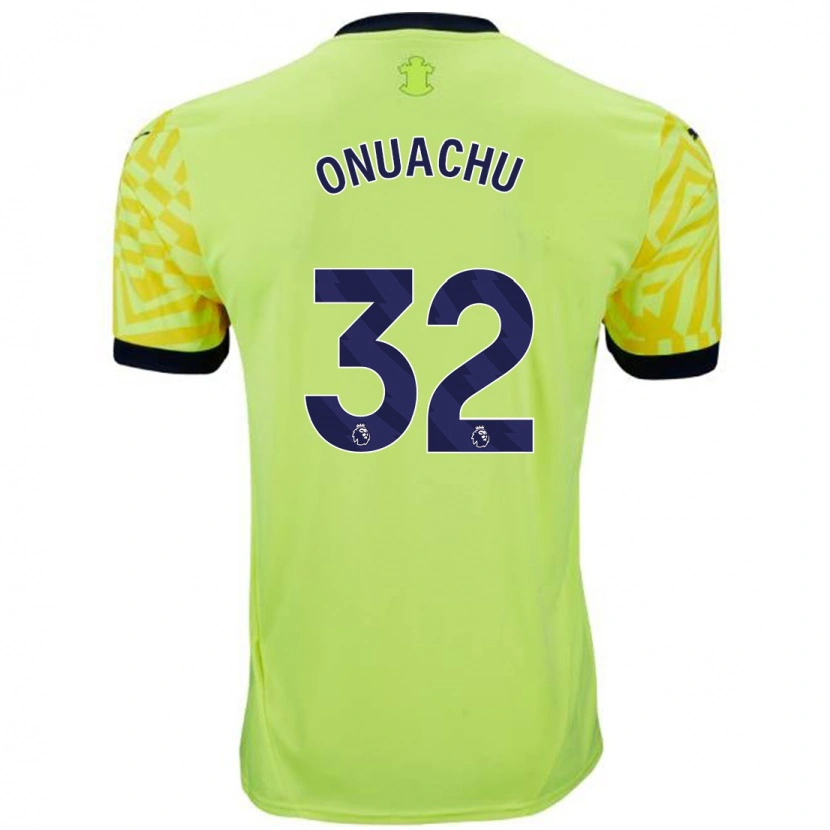 Danxen Mujer Camiseta Paul Onuachu #32 Amarillo 2ª Equipación 2024/25 La Camisa