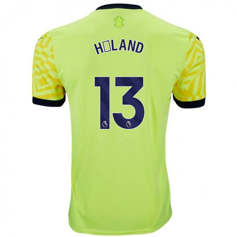 Danxen Mujer Camiseta Benedicte Håland #13 Amarillo 2ª Equipación 2024/25 La Camisa