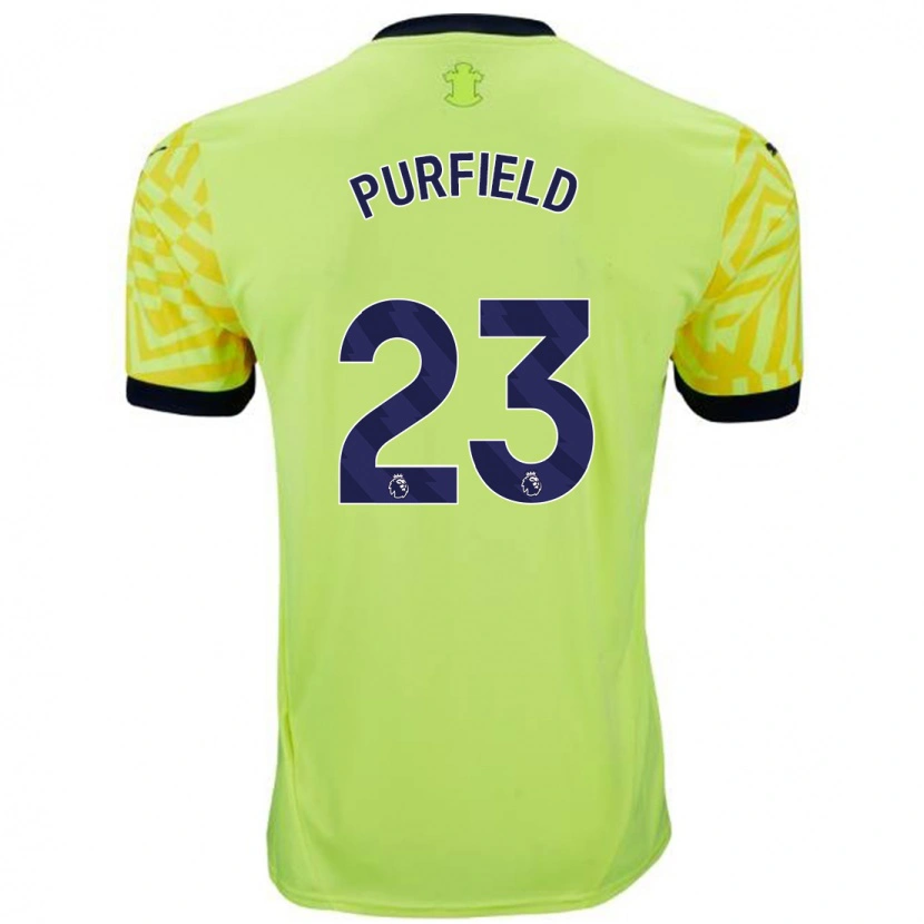 Danxen Mujer Camiseta Jemma Elizabeth Purfield #23 Amarillo 2ª Equipación 2024/25 La Camisa