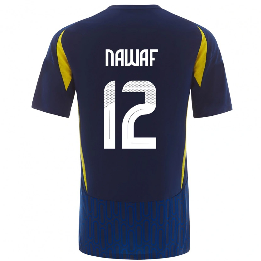 Danxen Mujer Camiseta Nawaf Al-Boushal #12 Azul Amarillo 2ª Equipación 2024/25 La Camisa