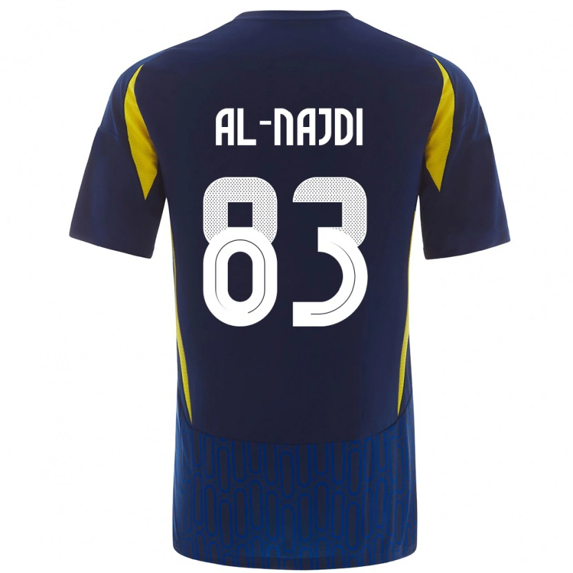 Danxen Mujer Camiseta Salem Al-Najdi #83 Azul Amarillo 2ª Equipación 2024/25 La Camisa