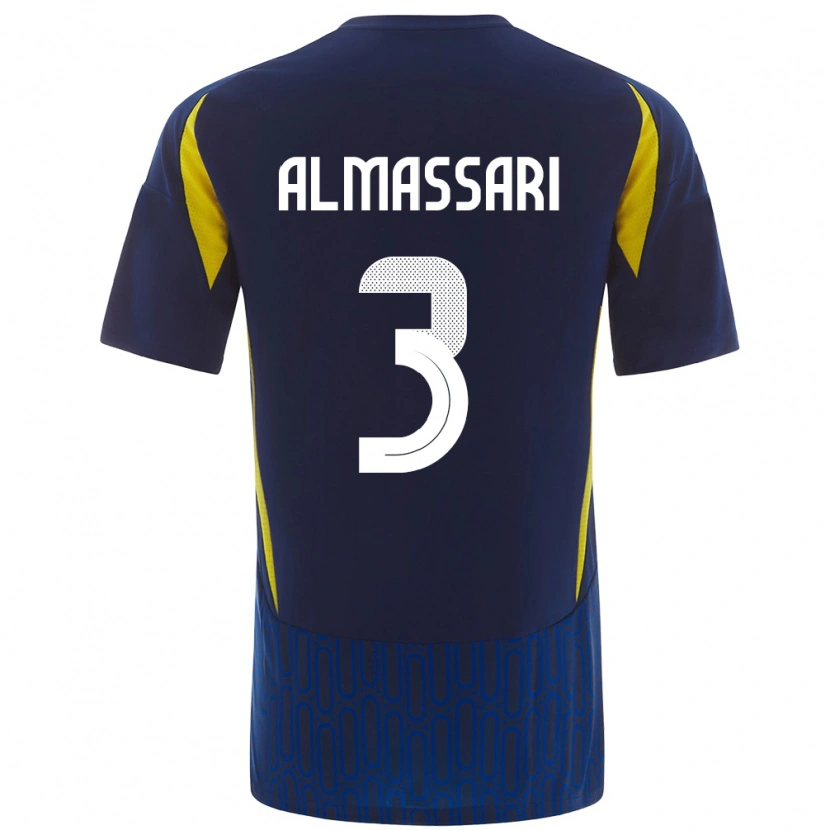 Danxen Mujer Camiseta Wadha Almassari #3 Azul Amarillo 2ª Equipación 2024/25 La Camisa