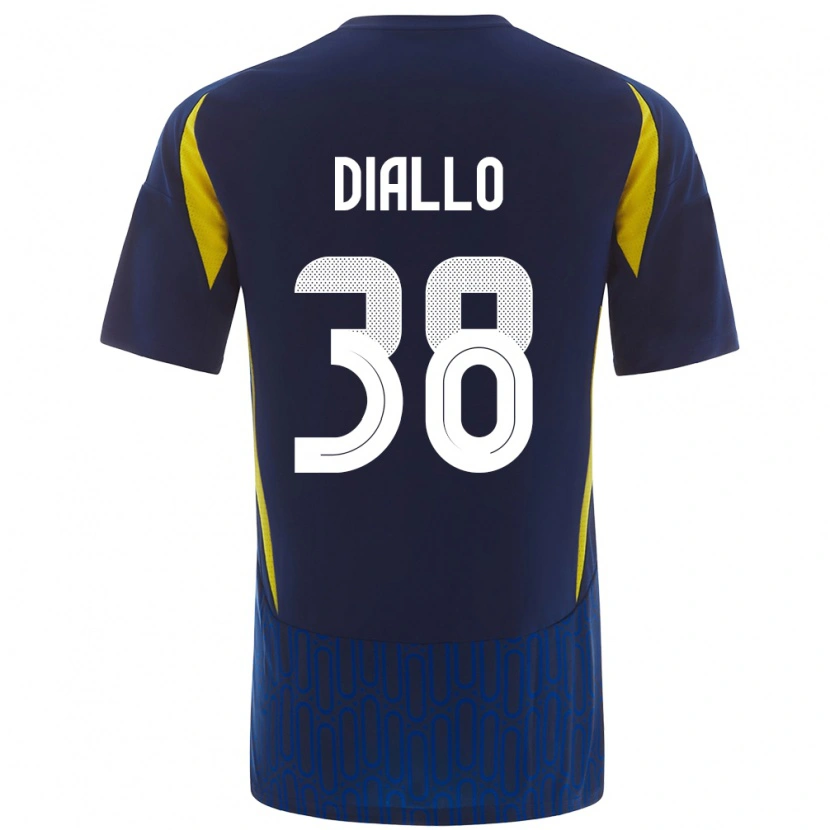 Danxen Mujer Camiseta Aminata Diallo #38 Azul Amarillo 2ª Equipación 2024/25 La Camisa