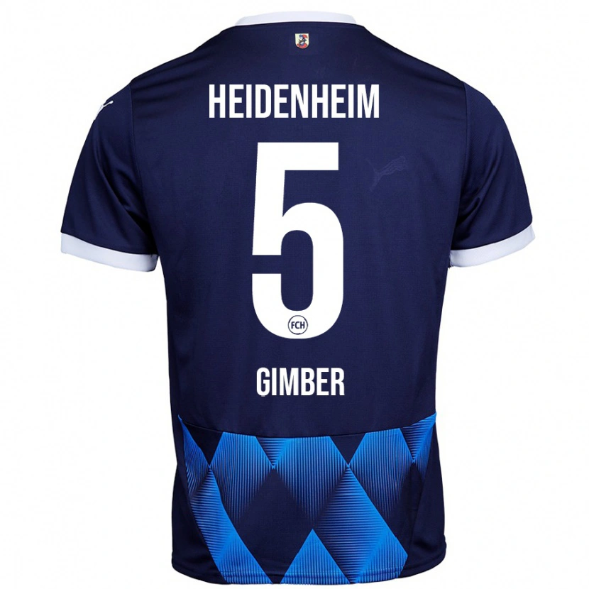 Danxen Mujer Camiseta Benedikt Gimber #5 Azul Marino Oscuro 2ª Equipación 2024/25 La Camisa