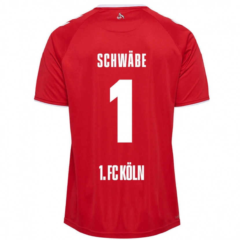 Danxen Mujer Camiseta Marvin Schwäbe #1 Rojo Blanco 2ª Equipación 2024/25 La Camisa
