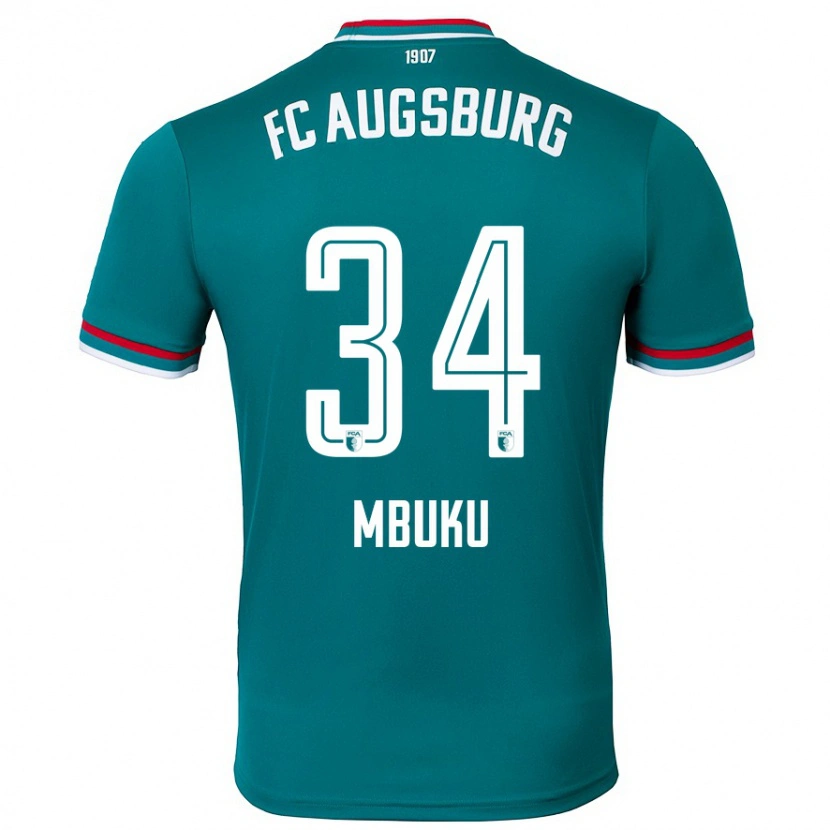 Danxen Mujer Camiseta Nathanaël Mbuku #34 Verde Oscuro 2ª Equipación 2024/25 La Camisa