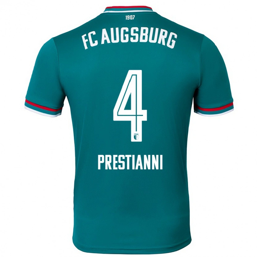 Danxen Mujer Camiseta Luis Prestianni #4 Verde Oscuro 2ª Equipación 2024/25 La Camisa