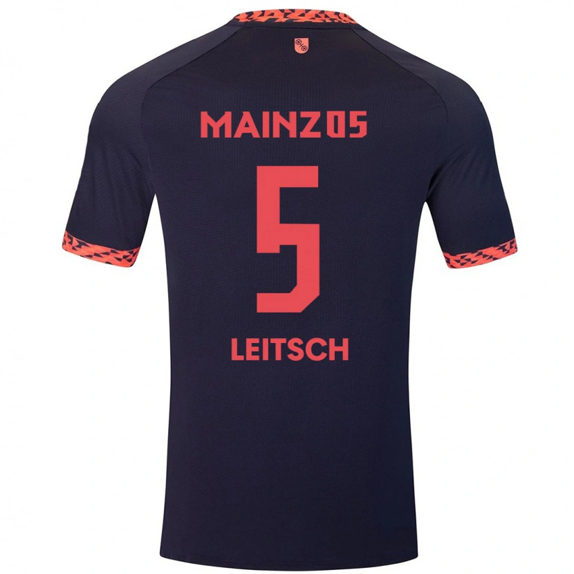 Danxen Mujer Camiseta Maxim Leitsch #5 Azul Coral Rojo 2ª Equipación 2024/25 La Camisa