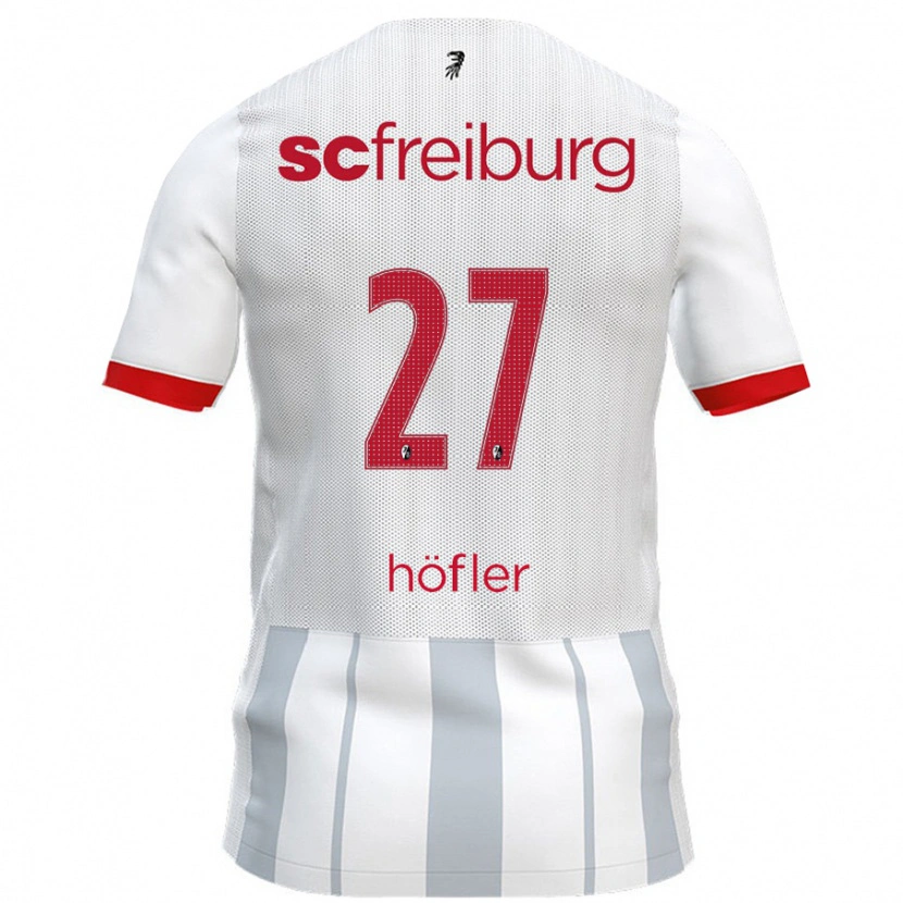 Danxen Mujer Camiseta Nicolas Höfler #27 Blanco Gris 2ª Equipación 2024/25 La Camisa