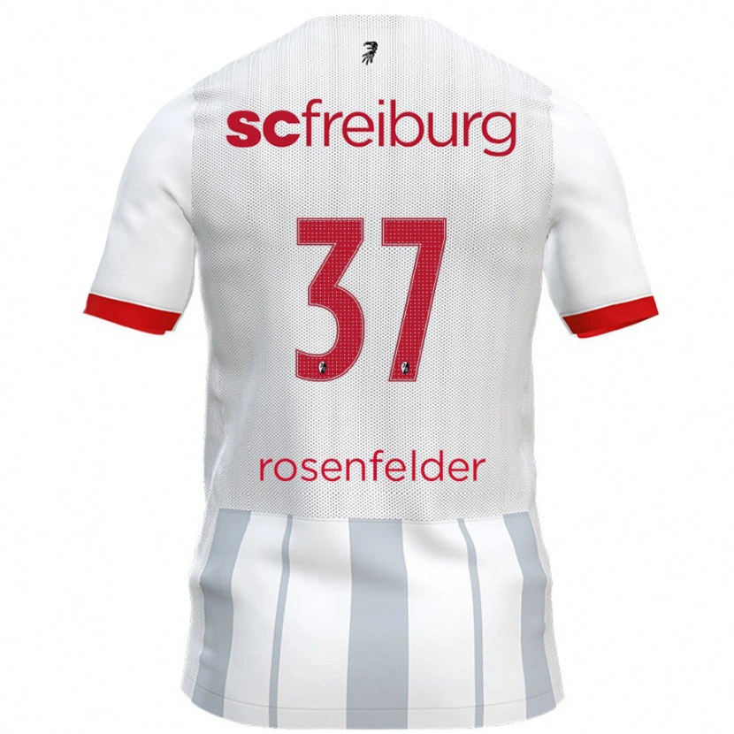 Danxen Mujer Camiseta Max Rosenfelder #37 Blanco Gris 2ª Equipación 2024/25 La Camisa