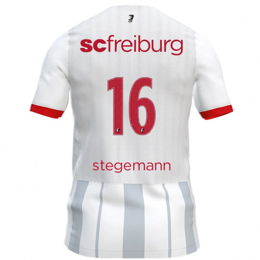 Danxen Mujer Camiseta Greta Stegemann #16 Blanco Gris 2ª Equipación 2024/25 La Camisa