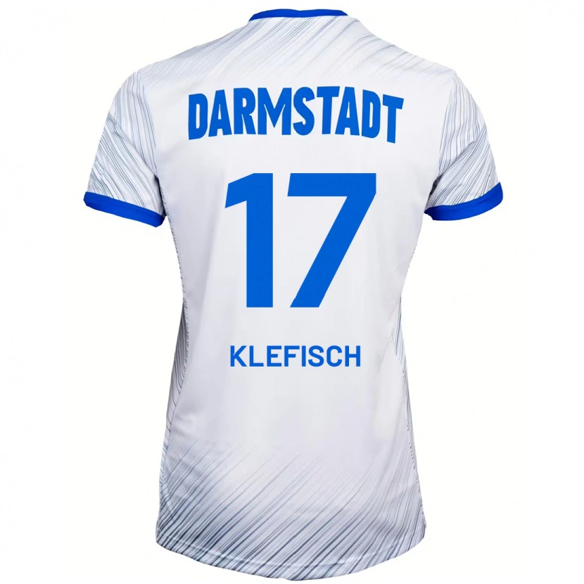 Danxen Mujer Camiseta Kai Klefisch #17 Blanco Azul 2ª Equipación 2024/25 La Camisa