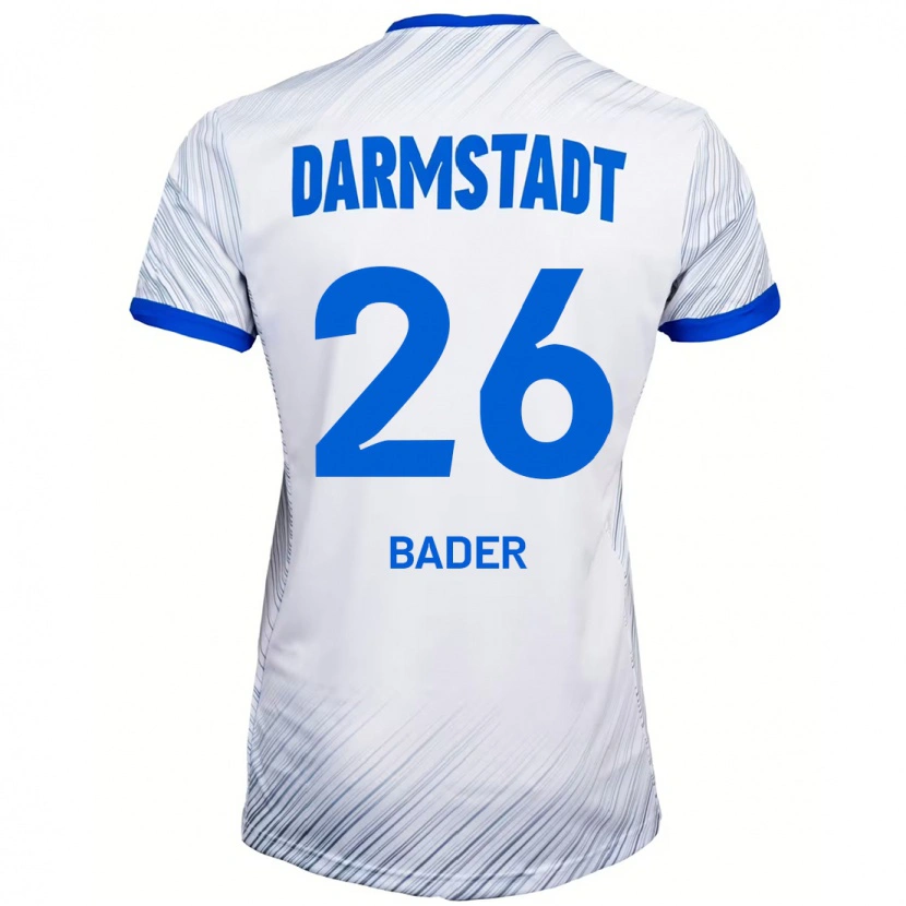 Danxen Mujer Camiseta Matthias Bader #26 Blanco Azul 2ª Equipación 2024/25 La Camisa
