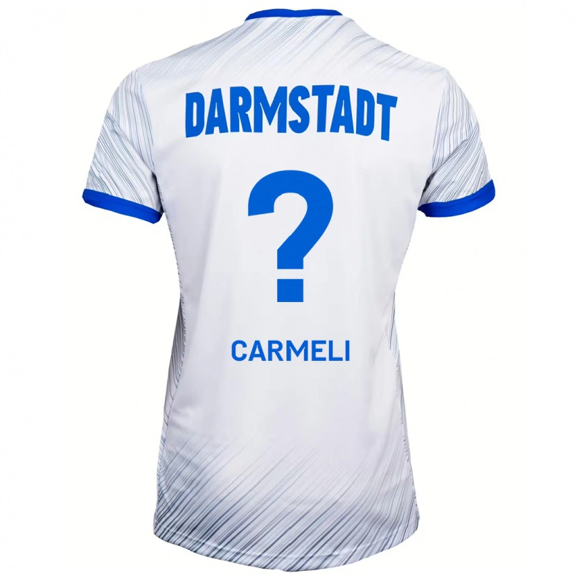 Danxen Mujer Camiseta Liad Carmeli #0 Blanco Azul 2ª Equipación 2024/25 La Camisa