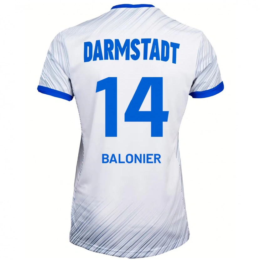 Danxen Mujer Camiseta Mike Balonier #14 Blanco Azul 2ª Equipación 2024/25 La Camisa
