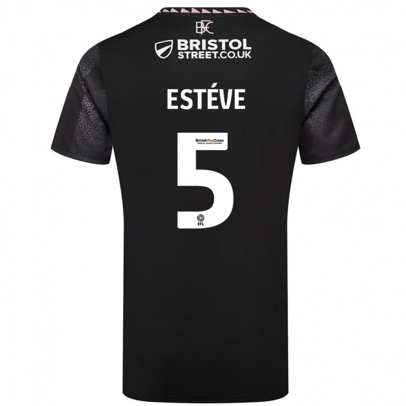 Danxen Mujer Camiseta Maxime Estève #5 Negro 2ª Equipación 2024/25 La Camisa