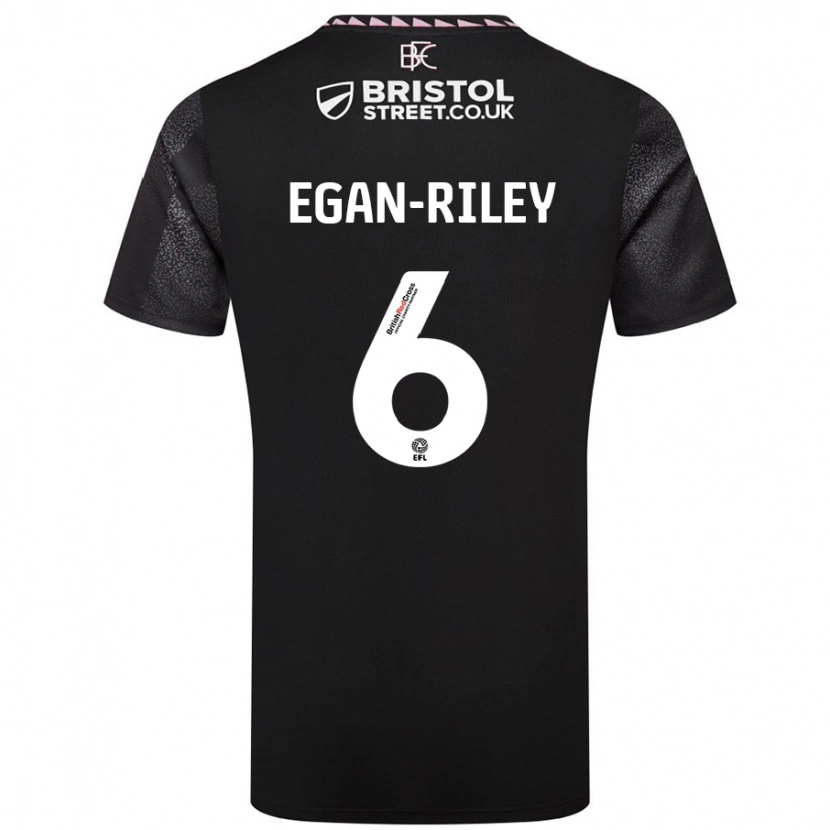 Danxen Mujer Camiseta Cj Egan-Riley #6 Negro 2ª Equipación 2024/25 La Camisa