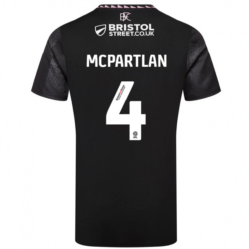 Danxen Mujer Camiseta Brenna Mcpartlan #4 Negro 2ª Equipación 2024/25 La Camisa