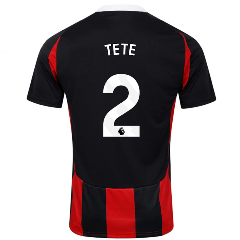 Danxen Mujer Camiseta Kenny Tete #2 Negro Rojo 2ª Equipación 2024/25 La Camisa
