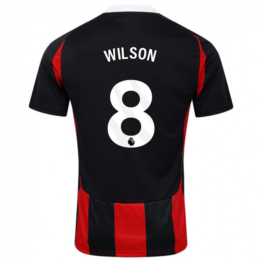 Danxen Mujer Camiseta Harry Wilson #8 Negro Rojo 2ª Equipación 2024/25 La Camisa