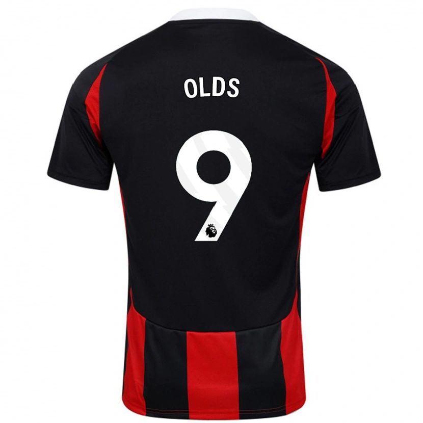 Danxen Mujer Camiseta Ellie Olds #9 Negro Rojo 2ª Equipación 2024/25 La Camisa