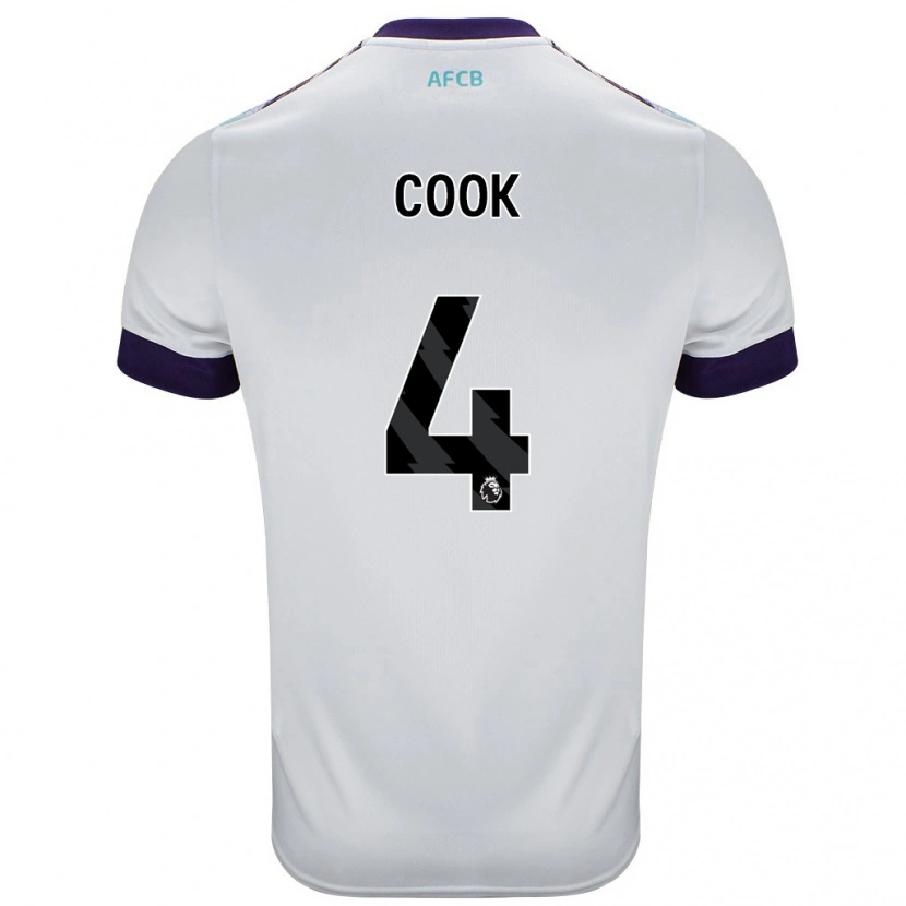 Danxen Mujer Camiseta Lewis Cook #4 Blanco Verde Púrpura 2ª Equipación 2024/25 La Camisa