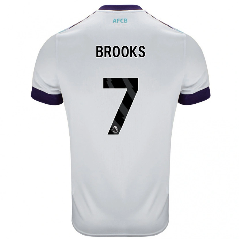 Danxen Mujer Camiseta David Brooks #7 Blanco Verde Púrpura 2ª Equipación 2024/25 La Camisa