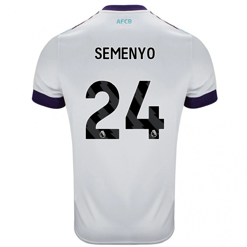 Danxen Mujer Camiseta Antoine Semenyo #24 Blanco Verde Púrpura 2ª Equipación 2024/25 La Camisa