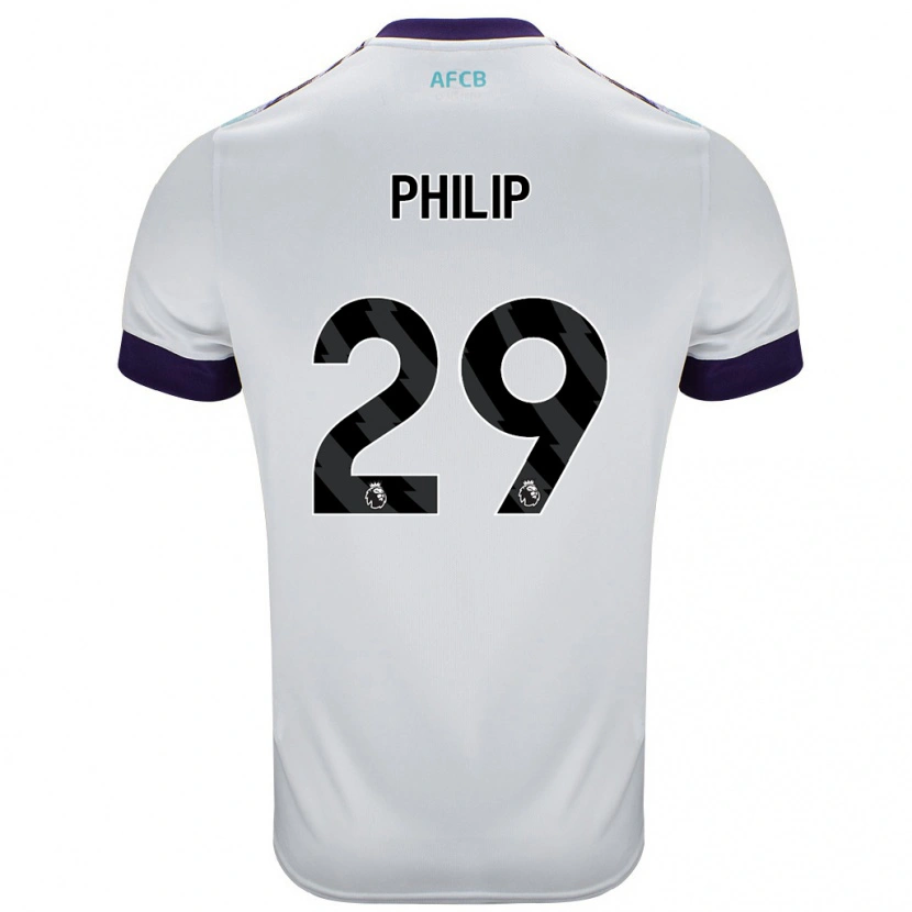 Danxen Mujer Camiseta Philip Billing #29 Blanco Verde Púrpura 2ª Equipación 2024/25 La Camisa