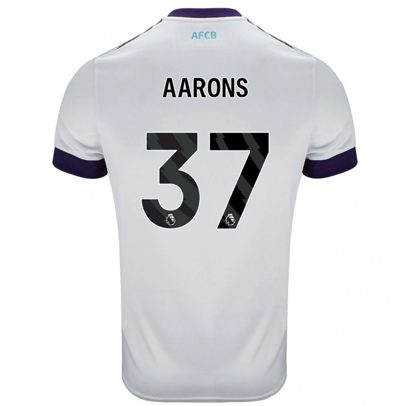 Danxen Mujer Camiseta Max Aarons #37 Blanco Verde Púrpura 2ª Equipación 2024/25 La Camisa