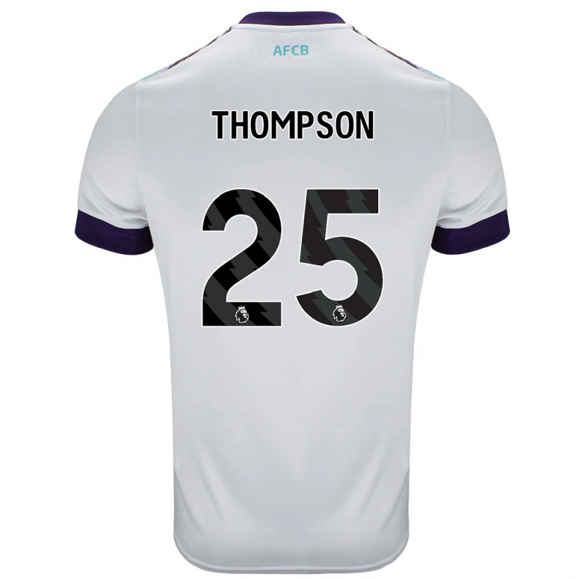 Danxen Mujer Camiseta Kenni Thompson #25 Blanco Verde Púrpura 2ª Equipación 2024/25 La Camisa