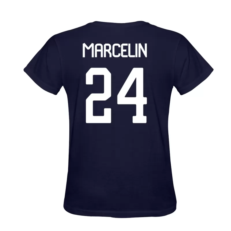 Hombre Jean Marcelin #24 Azul Oscuro Diseño De Camiseta La Camisa