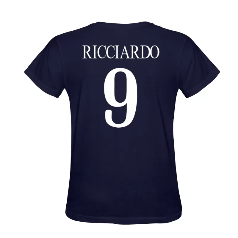 Hombre Giovanni Ricciardo #9 Azul Oscuro Diseño De Camiseta La Camisa