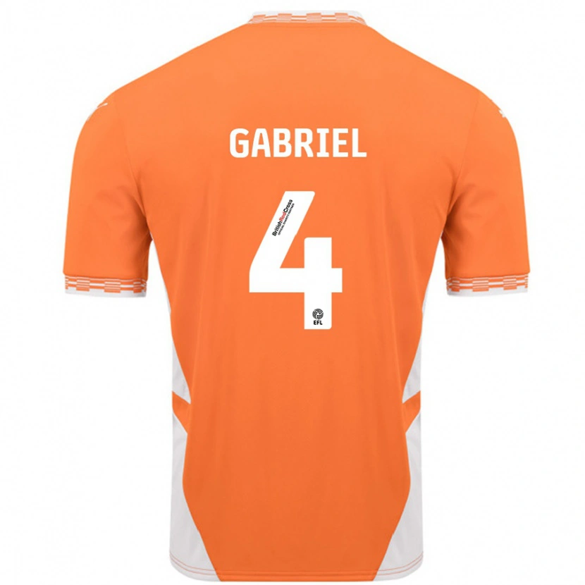Danxen Niño Camiseta Jordan Lawrence-Gabriel #4 Naranja Blanco 1ª Equipación 2024/25 La Camisa