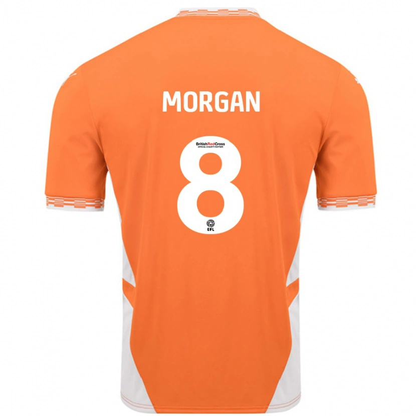 Danxen Niño Camiseta Albie Morgan #8 Naranja Blanco 1ª Equipación 2024/25 La Camisa
