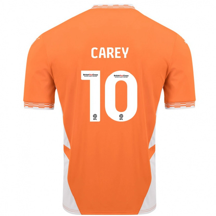 Danxen Niño Camiseta Sonny Carey #10 Naranja Blanco 1ª Equipación 2024/25 La Camisa