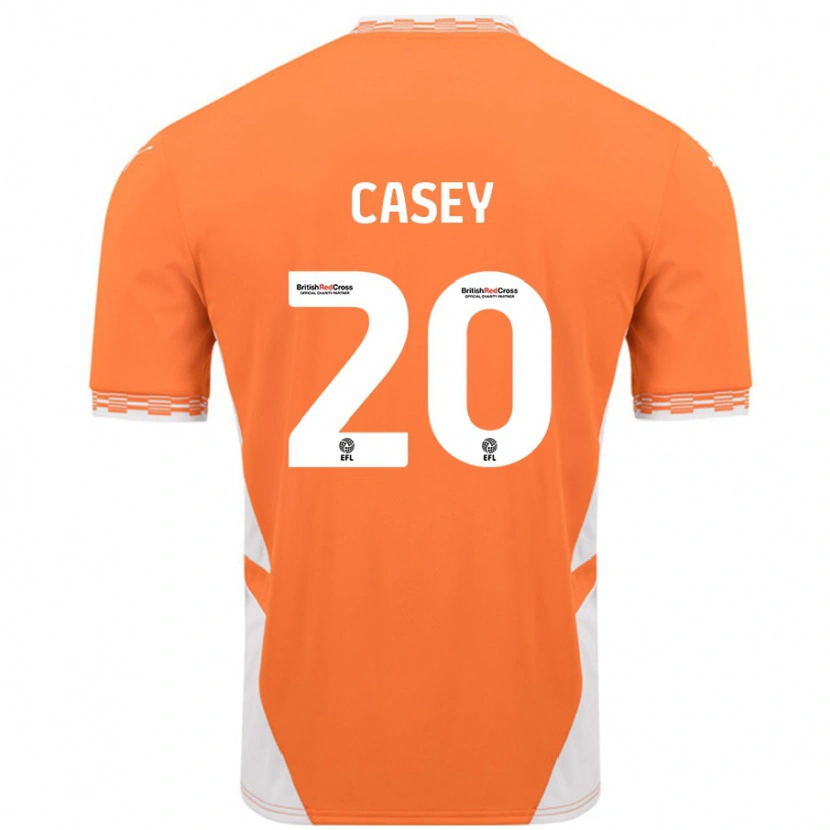 Danxen Niño Camiseta Oliver Casey #20 Naranja Blanco 1ª Equipación 2024/25 La Camisa