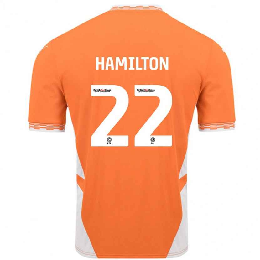 Danxen Niño Camiseta Cj Hamilton #22 Naranja Blanco 1ª Equipación 2024/25 La Camisa