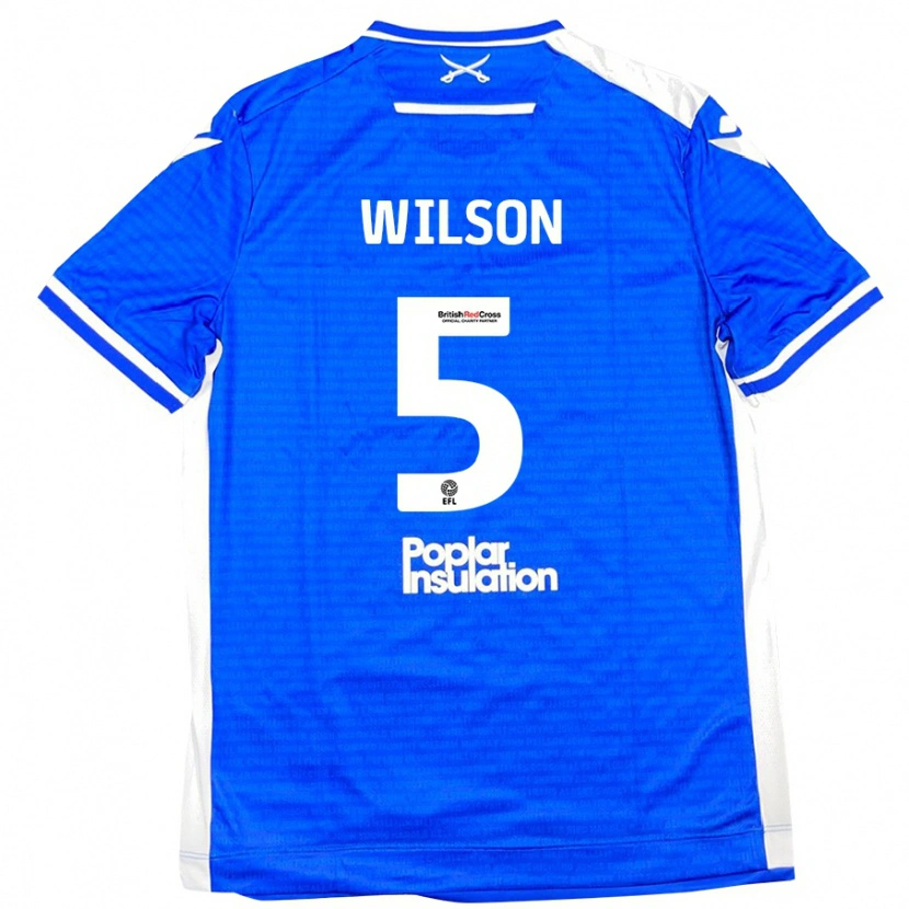 Danxen Niño Camiseta James Wilson #5 Azul Blanco 1ª Equipación 2024/25 La Camisa