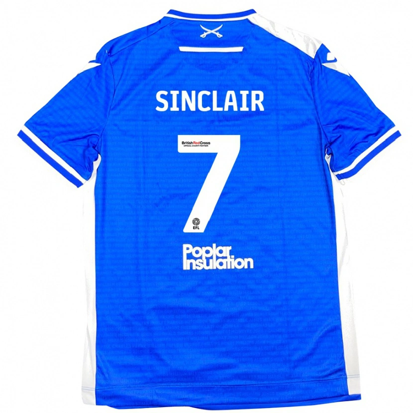 Danxen Niño Camiseta Scott Sinclair #7 Azul Blanco 1ª Equipación 2024/25 La Camisa