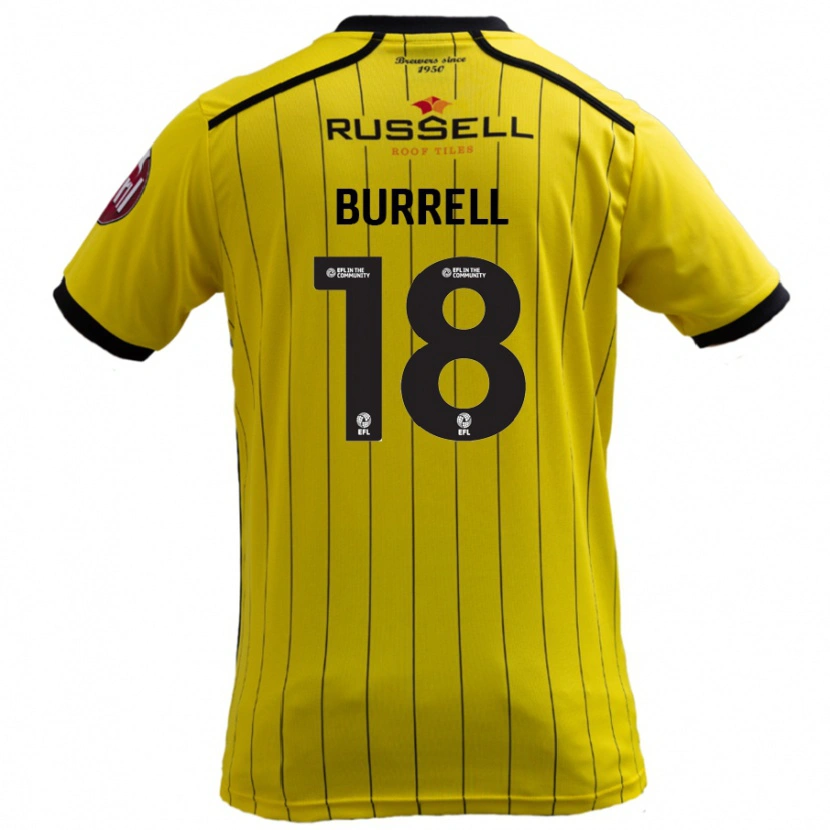 Danxen Niño Camiseta Rumarn Burrell #18 Amarillo 1ª Equipación 2024/25 La Camisa