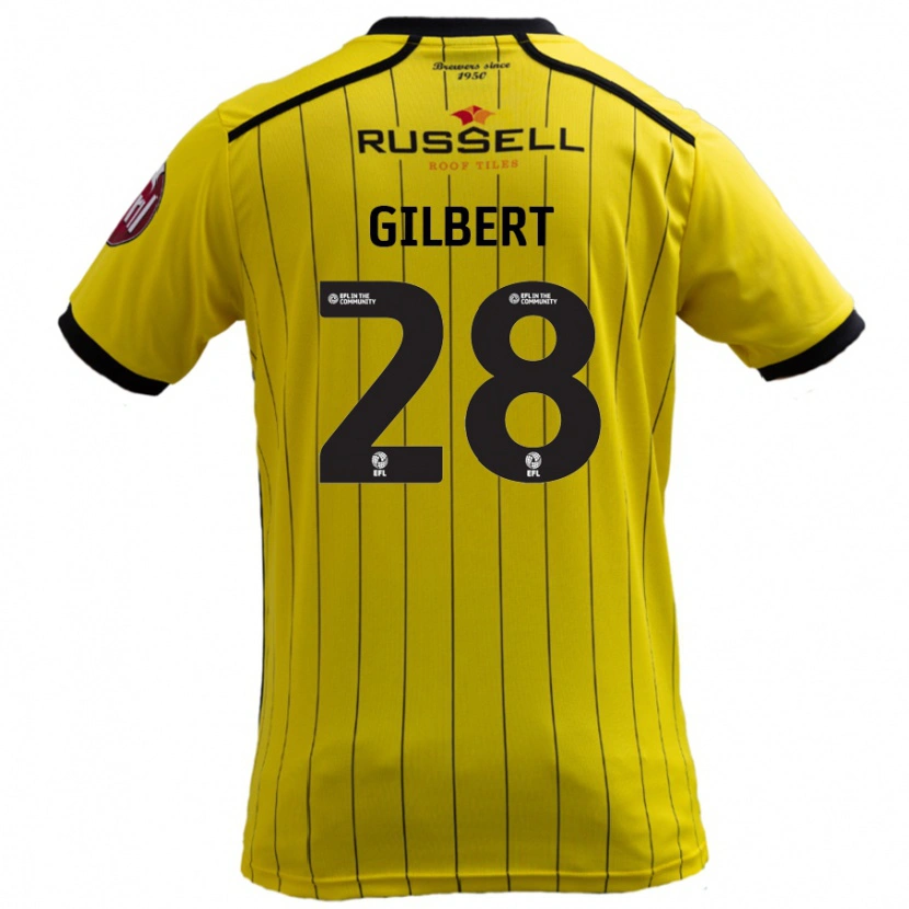 Danxen Niño Camiseta Cameron Gilbert #28 Amarillo 1ª Equipación 2024/25 La Camisa